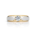 Two-Tone Solitaire Band Ring