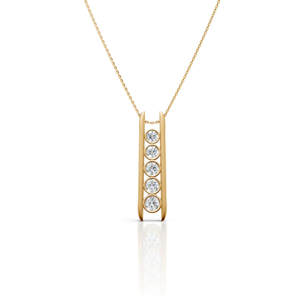 Five Stone Bar Necklace