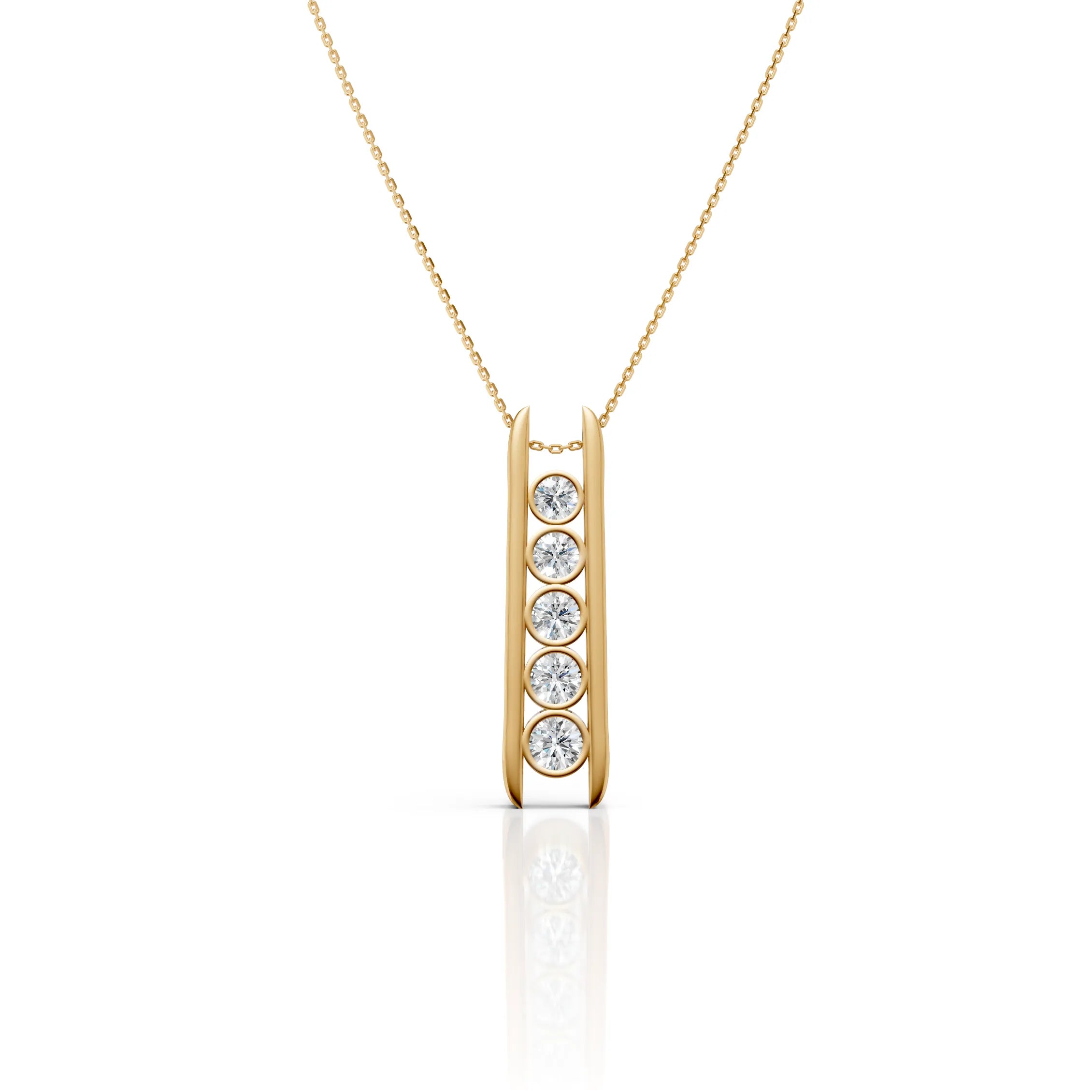 Five Stone Bar Necklace