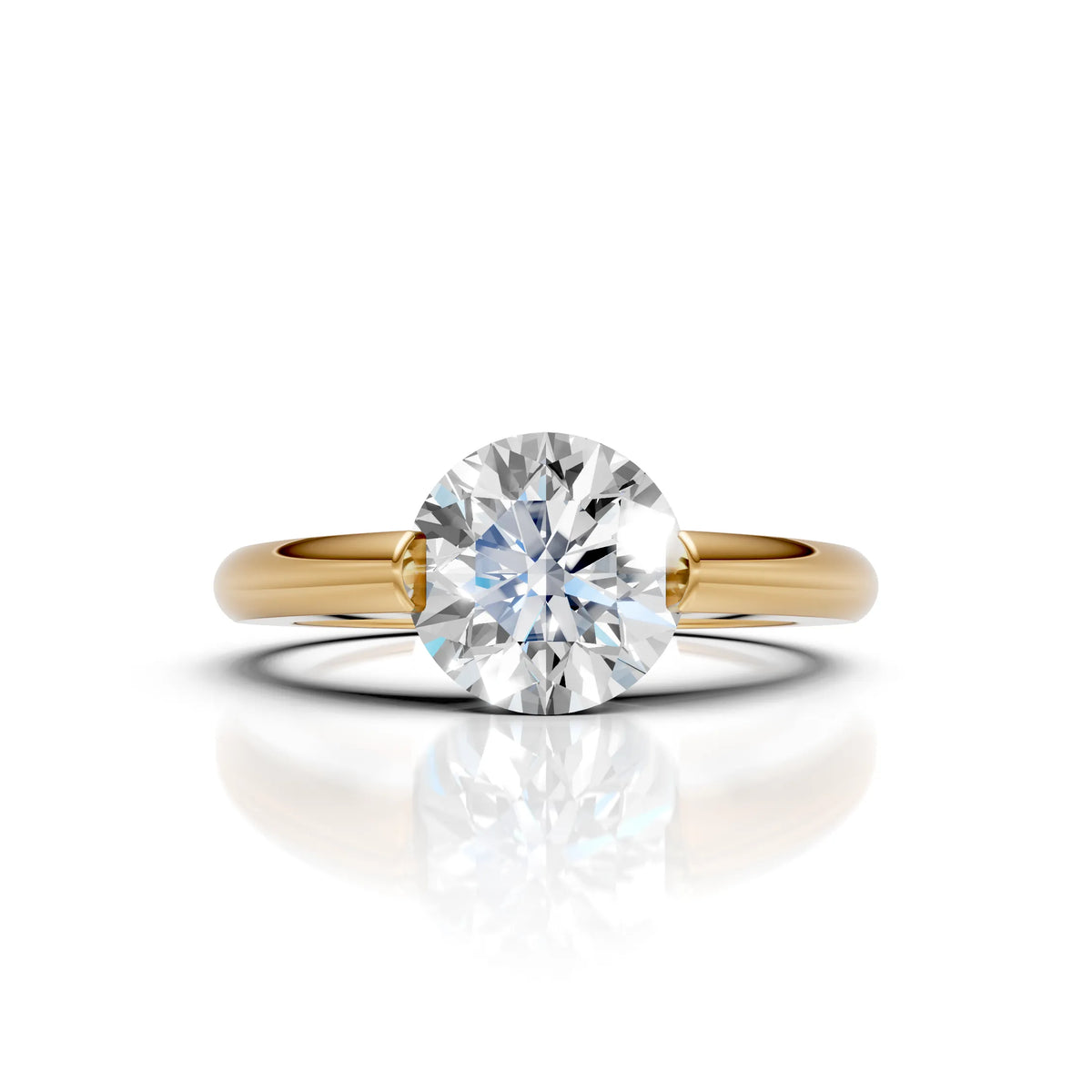 Floating Round Solitaire Diamond Ring