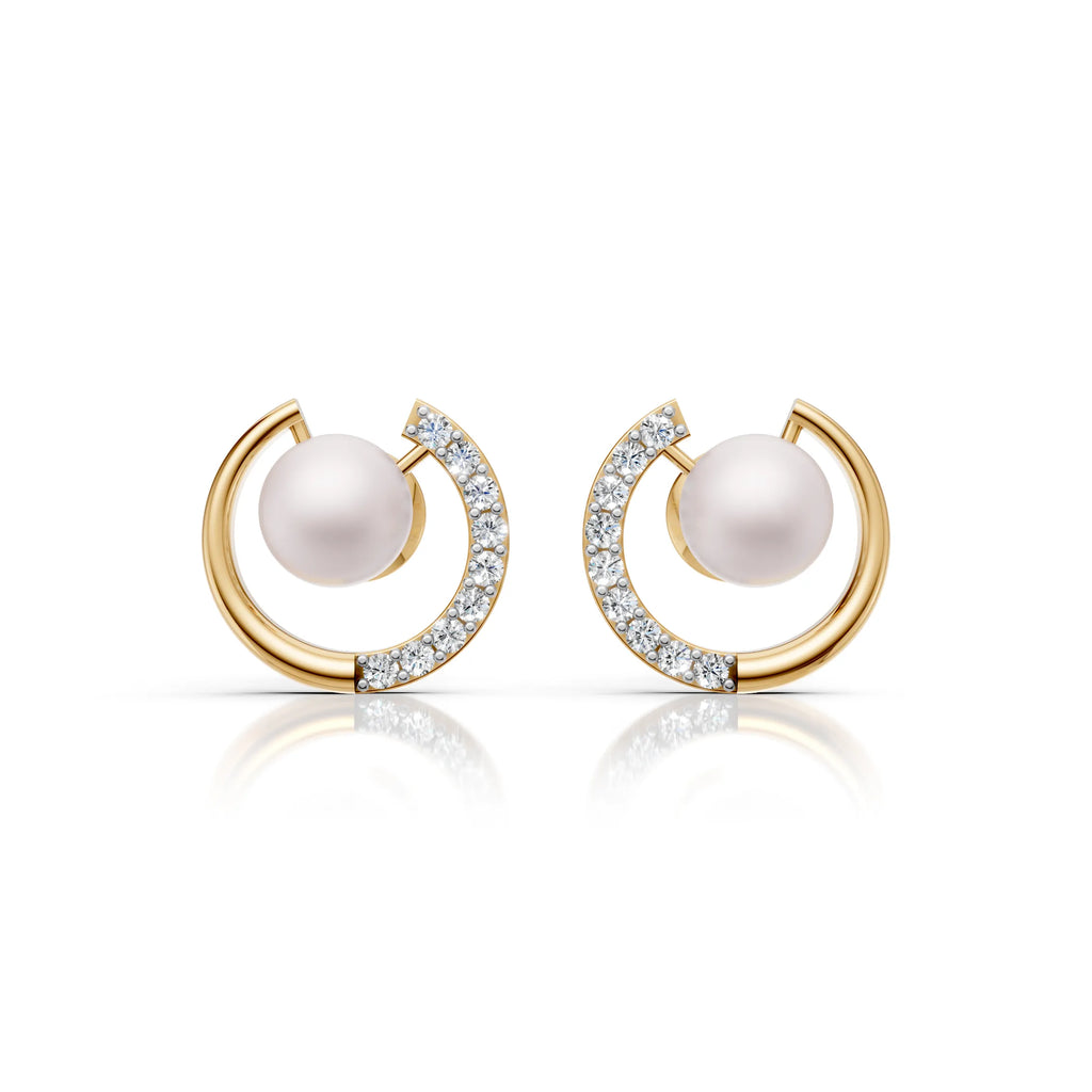 Pearl Swirl Diamond Earring