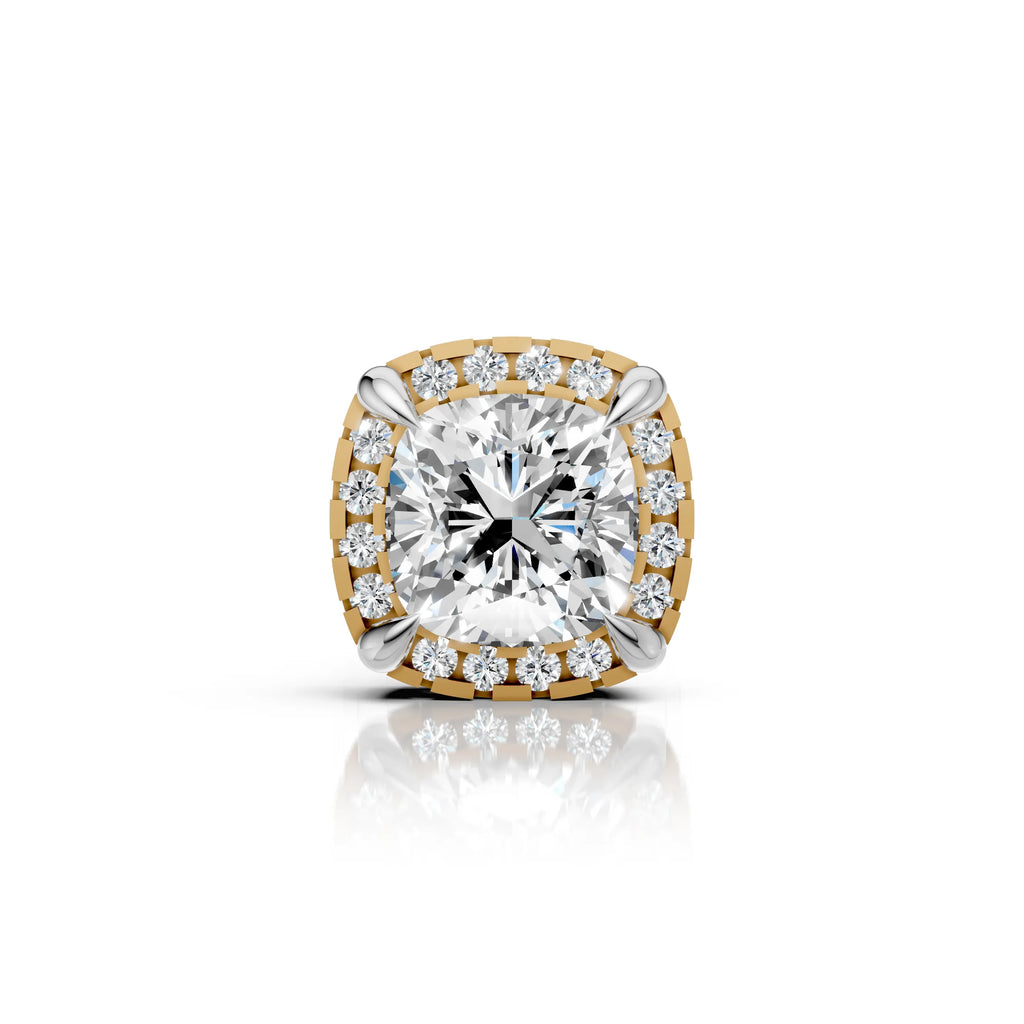 Cushion Cut Halo Diamond Stud (1 PC)