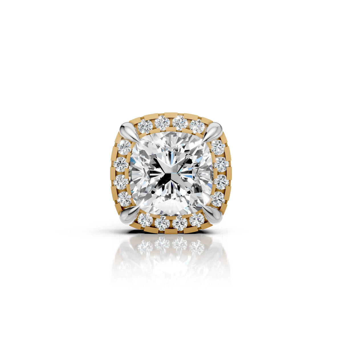 Cushion Cut Halo Diamond Stud (1 PC)
