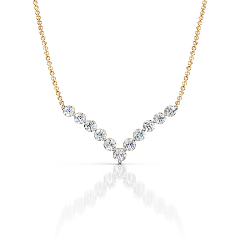 Chevron Diamond Station Necklace