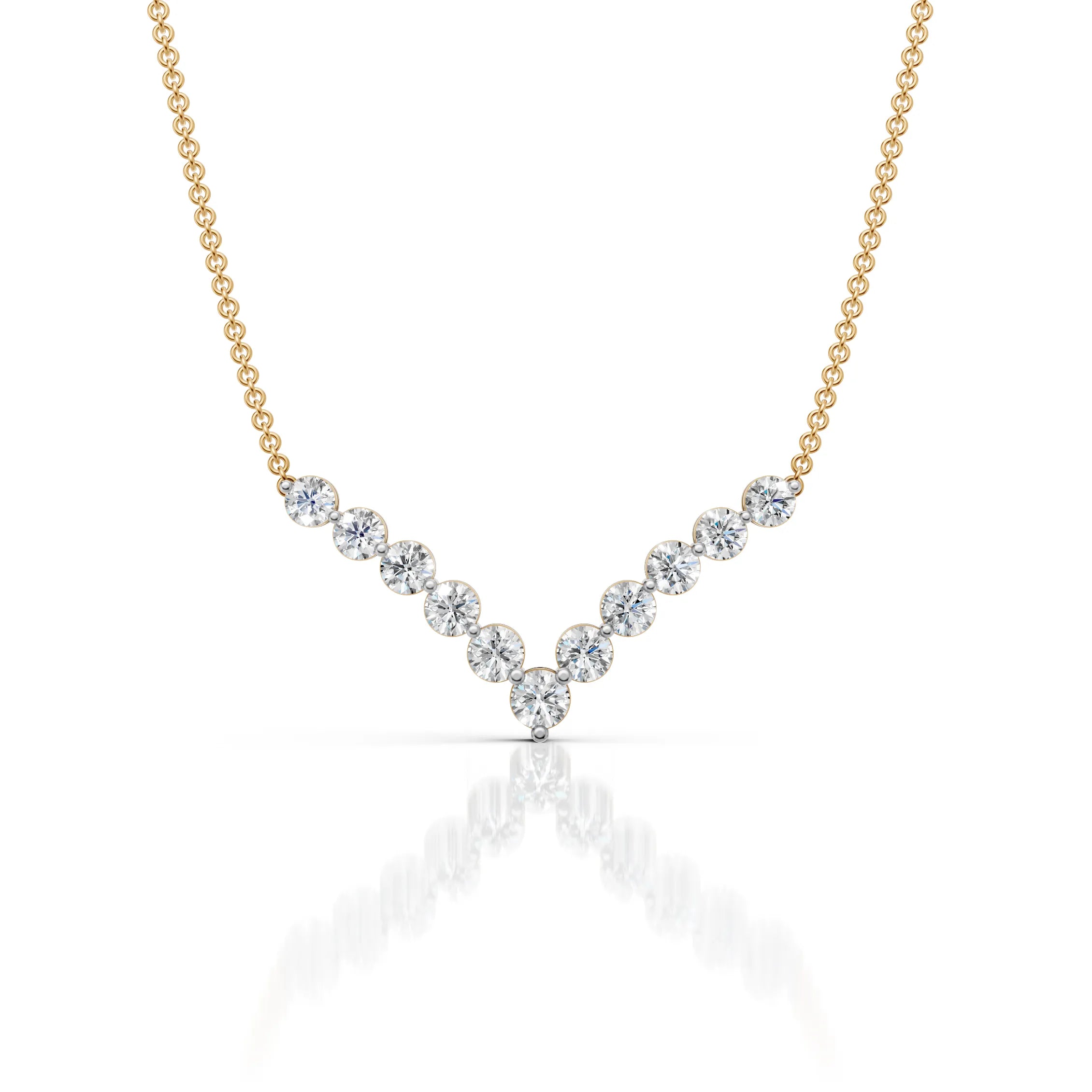 Chevron Diamond Station Necklace