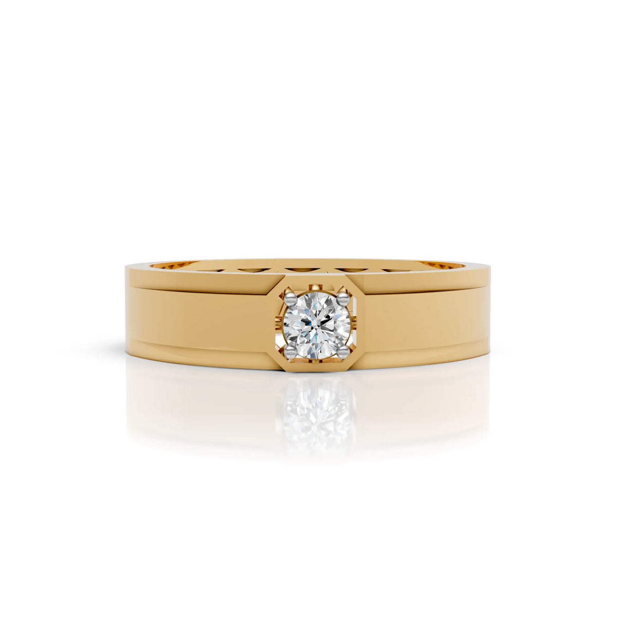 Sleek Solitaire Band Ring