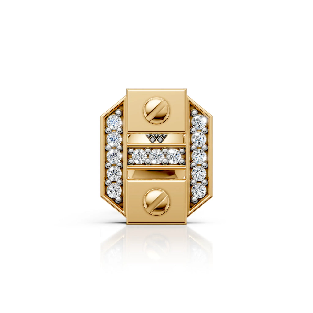 Geometric Diamond Accent Stud (1 PC)