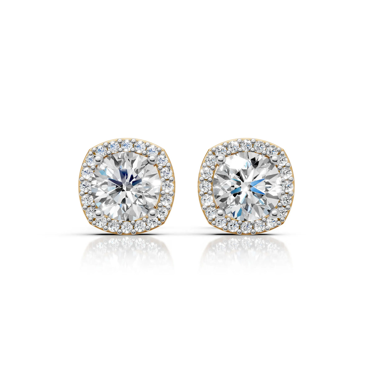 Classic Round Halo Diamond Earring