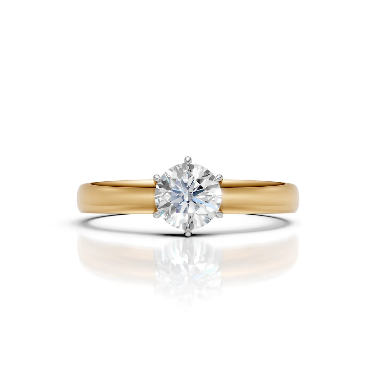 Classic Six-Prong Round Solitaire Ring