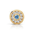 Blue Center Halo Diamond Stud