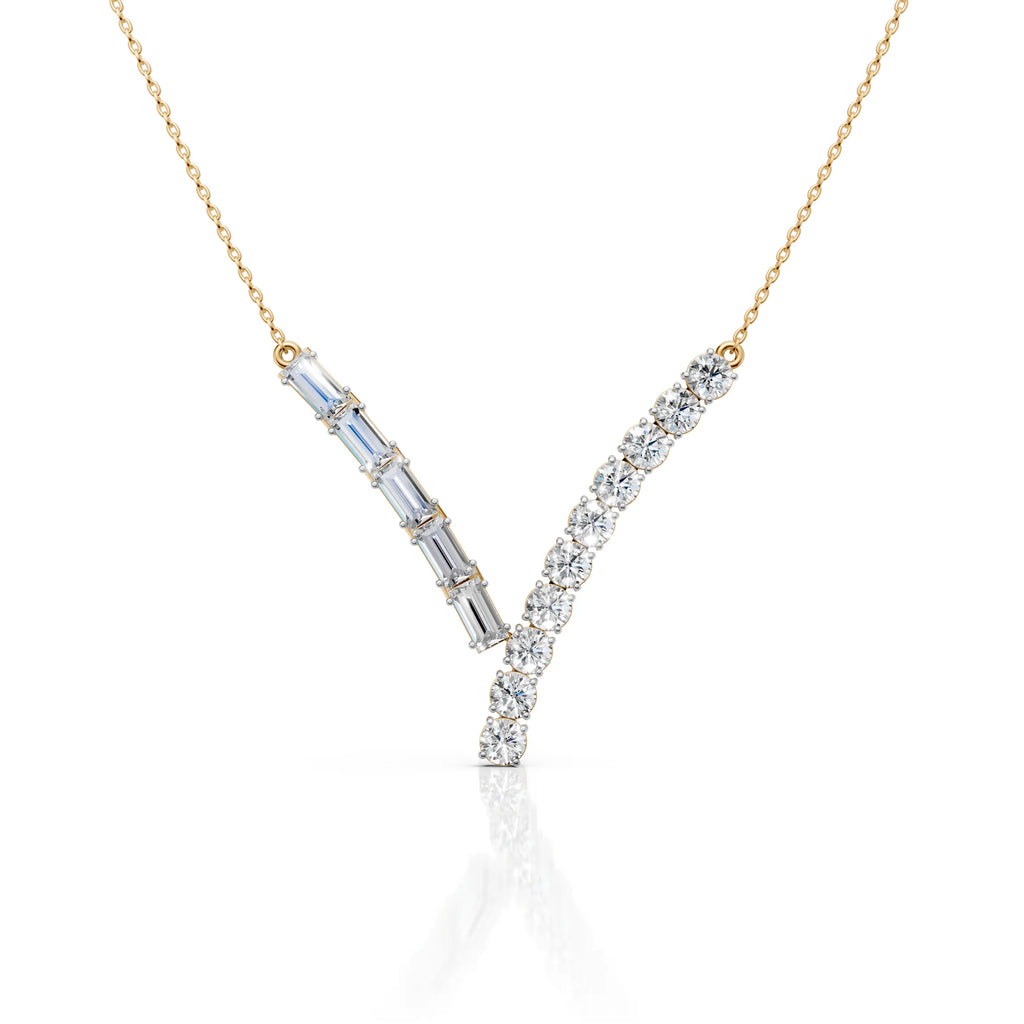 Diamond V Shape Statement Necklace