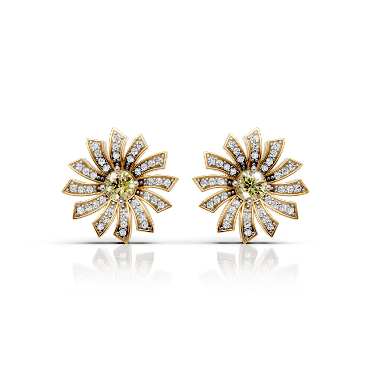 Sunflower Yellow Diamond Earring
