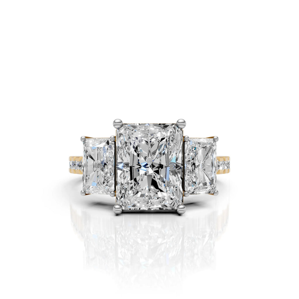 Radiant Cut Three Stone Diamond Ring