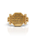 Traditional Sanskrit Mantra Engraved Octagonal Men's Statement Ring