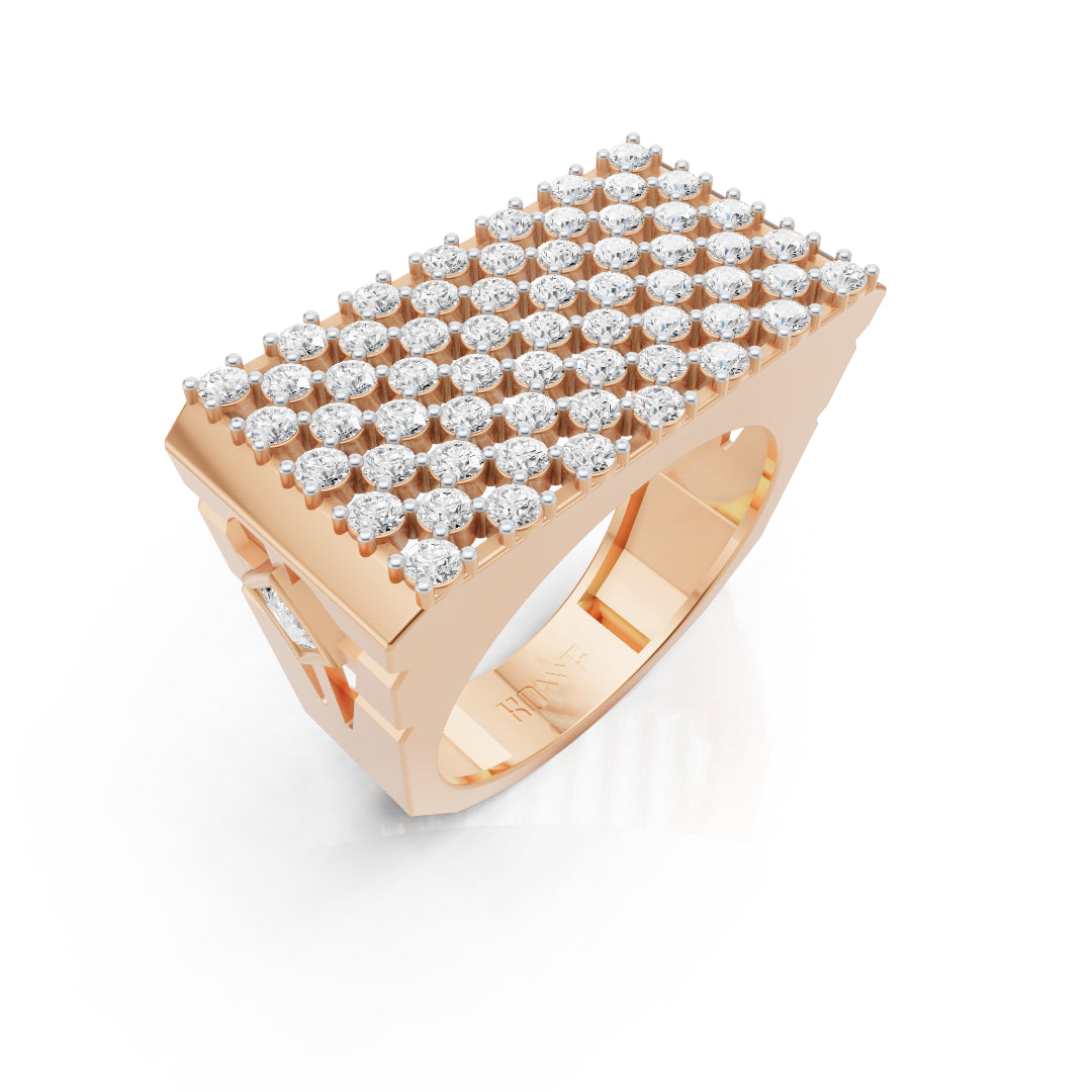 Square Cluster Moissanite Ring