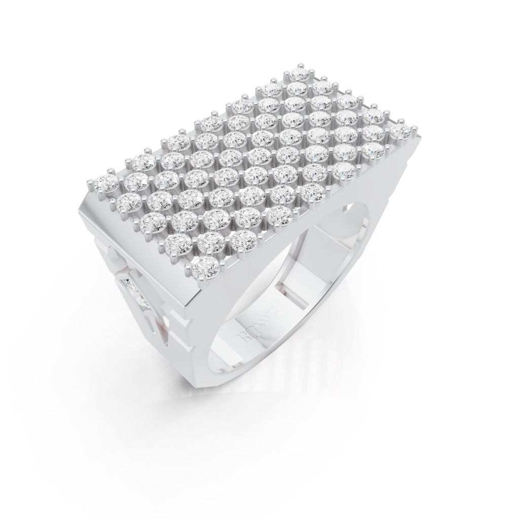 Square Cluster Moissanite Ring