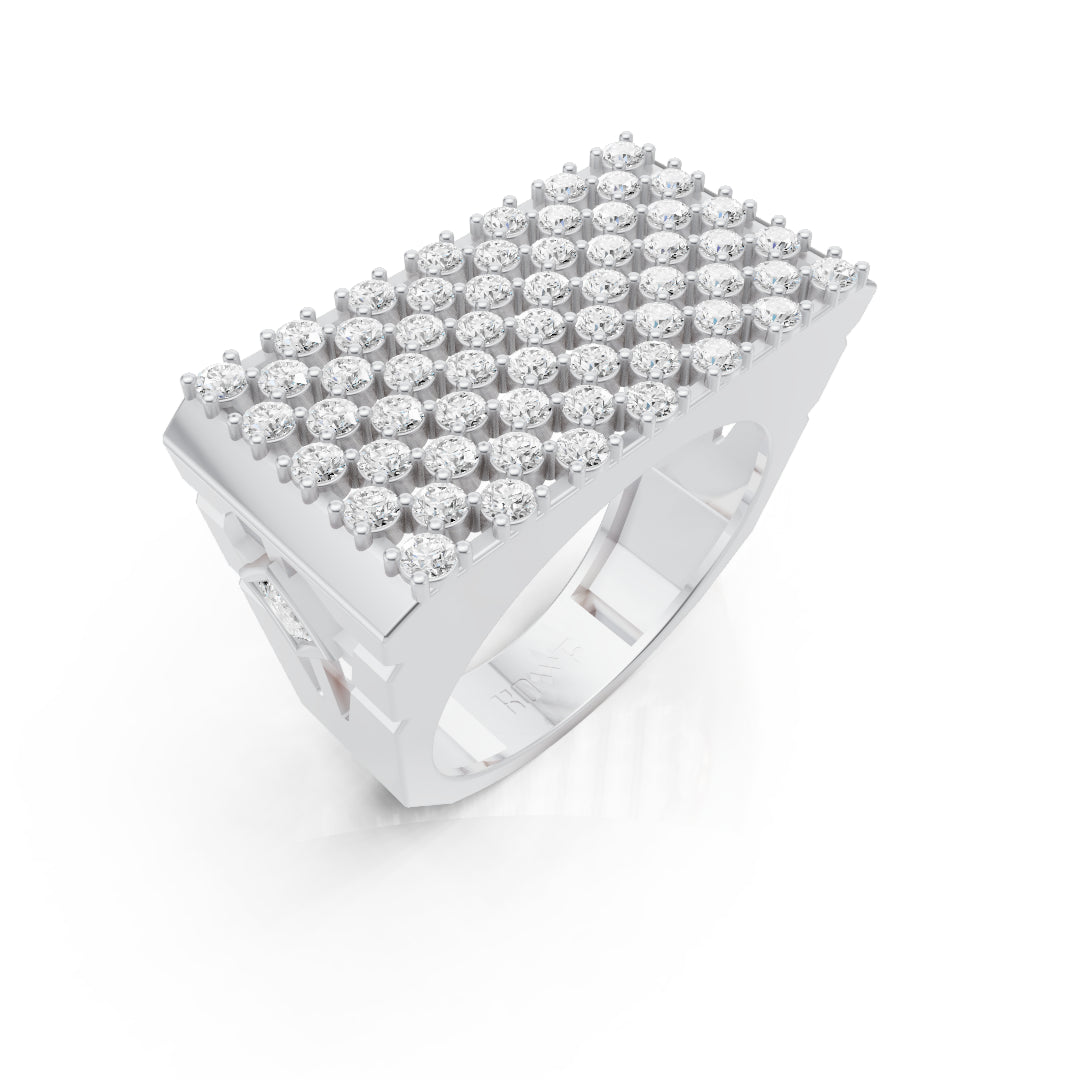 Square Cluster Moissanite Ring