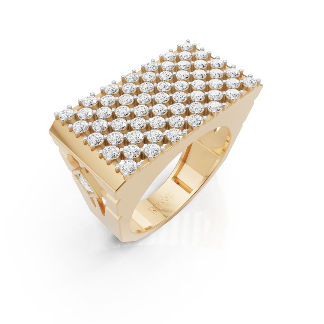 Square Cluster Moissanite Ring