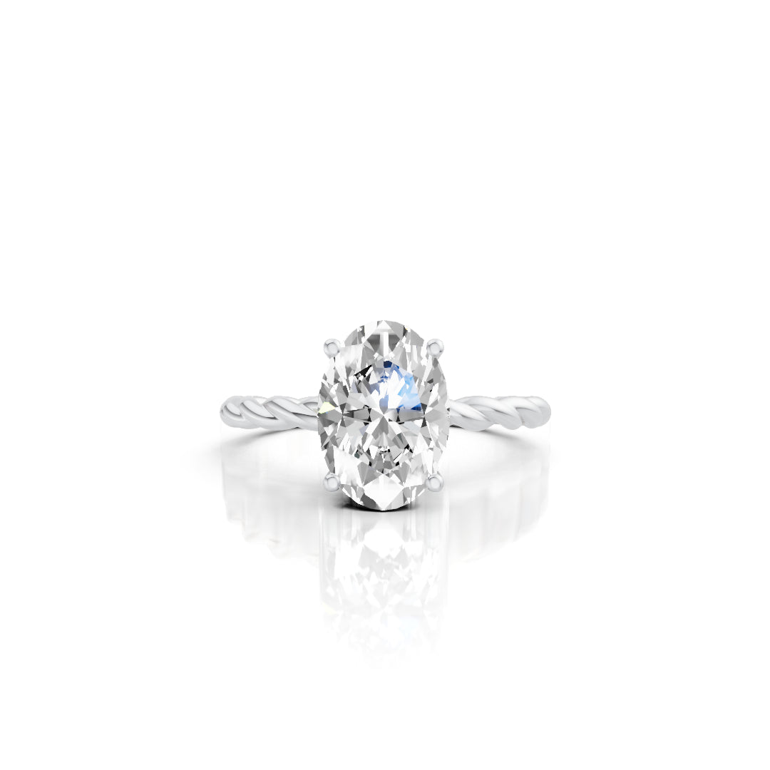 Twisted Oval Solitaire Ring