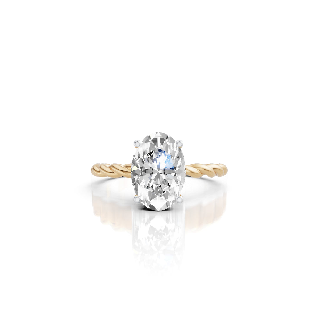 Twisted Oval Solitaire Ring