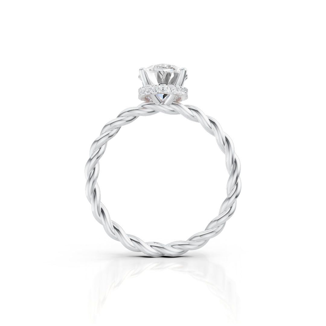 Twisted Oval Solitaire Ring