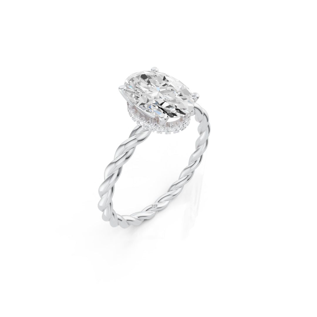 Twisted Oval Solitaire Ring