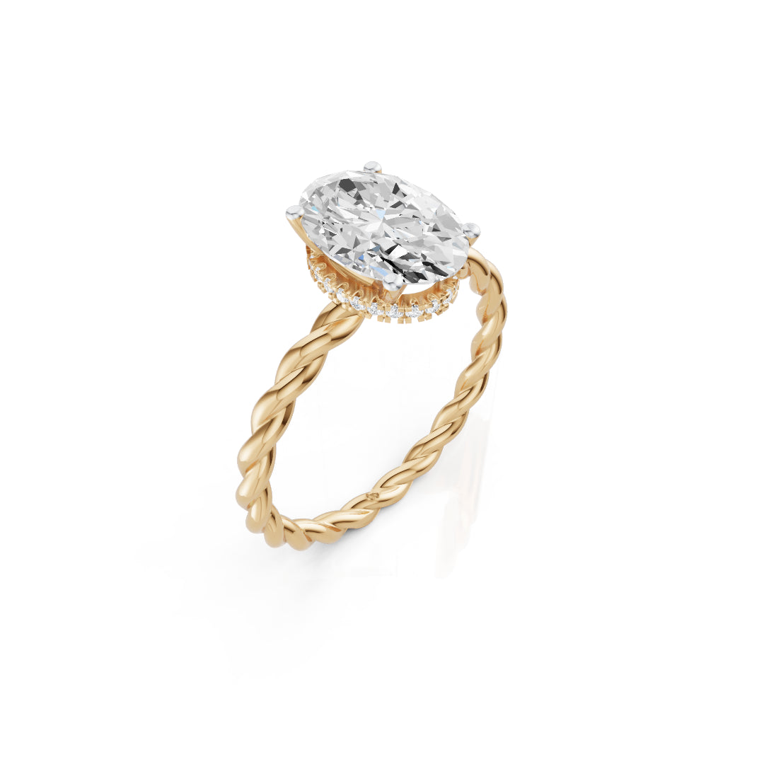 Twisted Oval Solitaire Ring