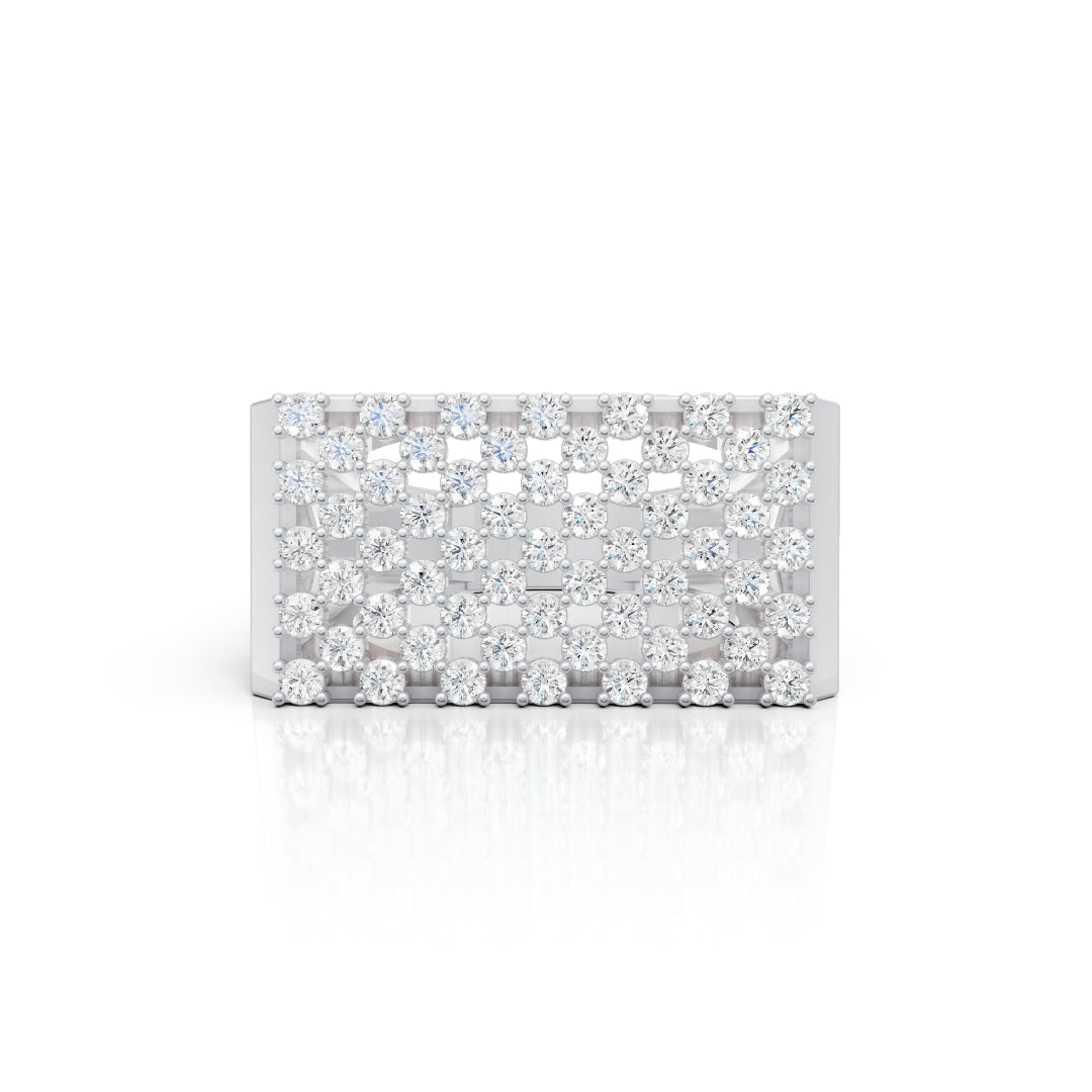 Square Cluster Moissanite Ring