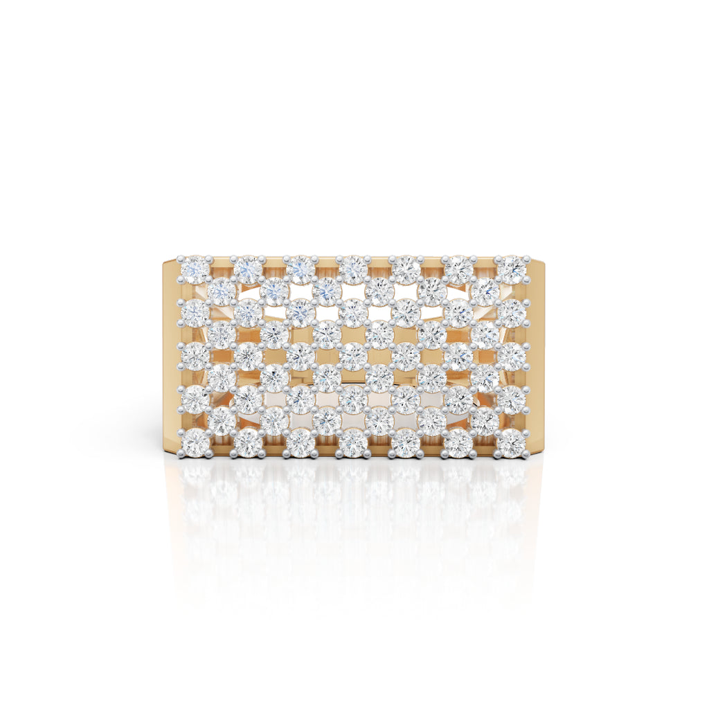 Square Cluster Moissanite Ring