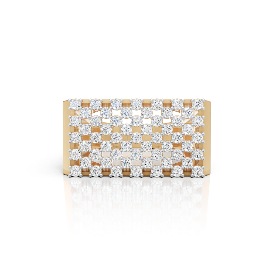 Square Cluster Moissanite Ring