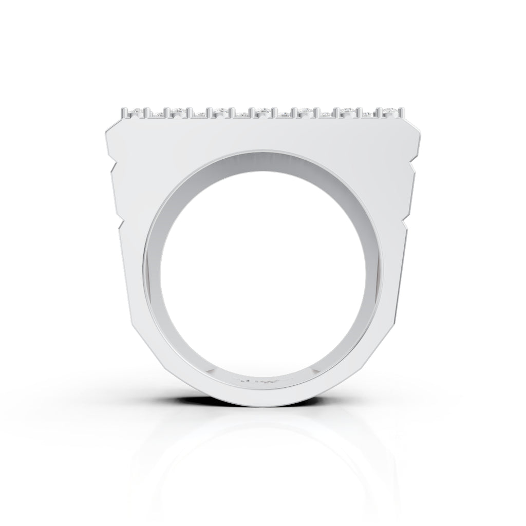 Square Cluster Moissanite Ring