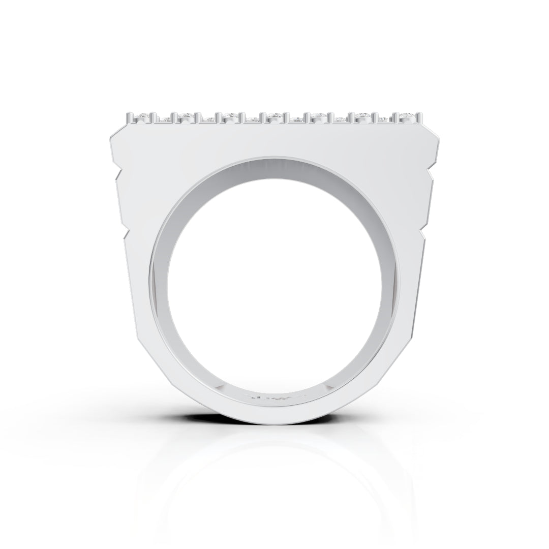 Square Cluster Moissanite Ring