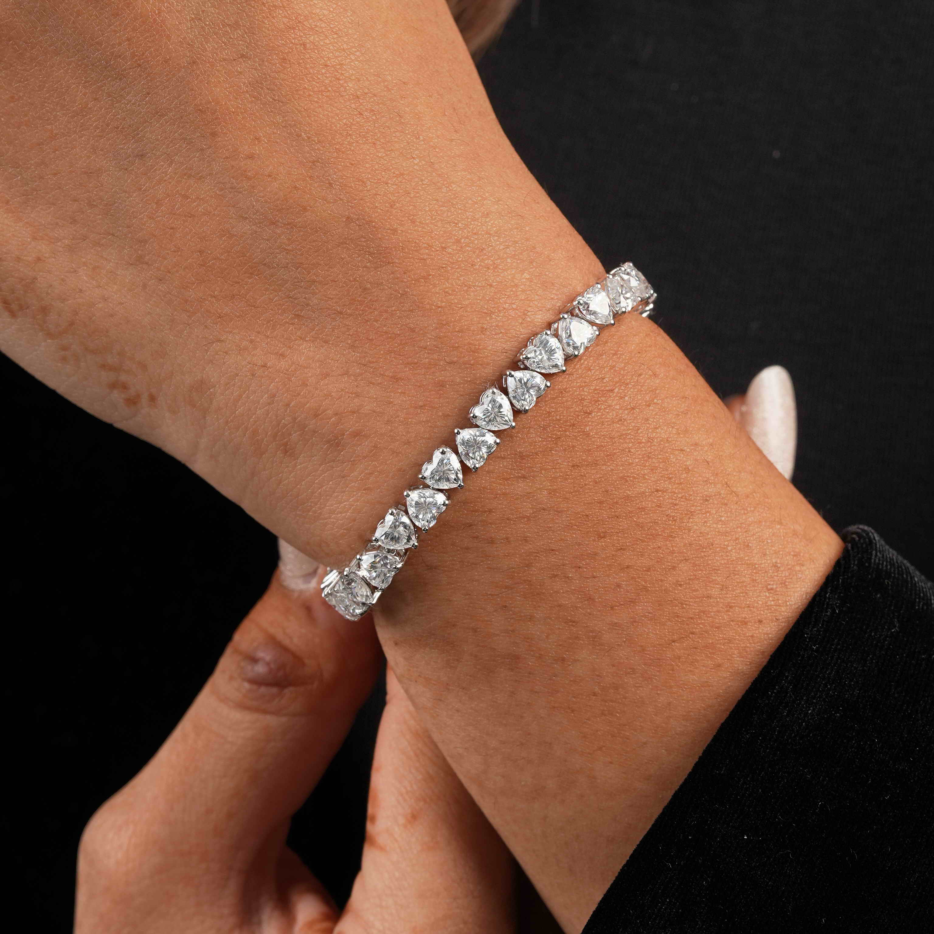 0.50 CT Heart Shaped Tennis Bracelet