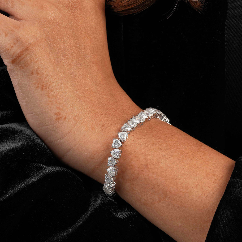 0.50 CT Heart Shaped Tennis Bracelet
