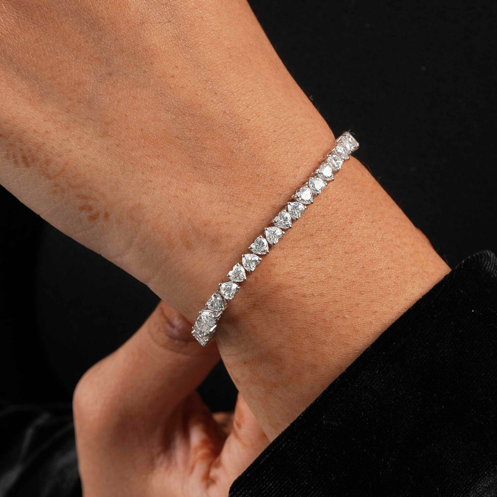 0.25 CT Heart Shaped Tennis Bracelet