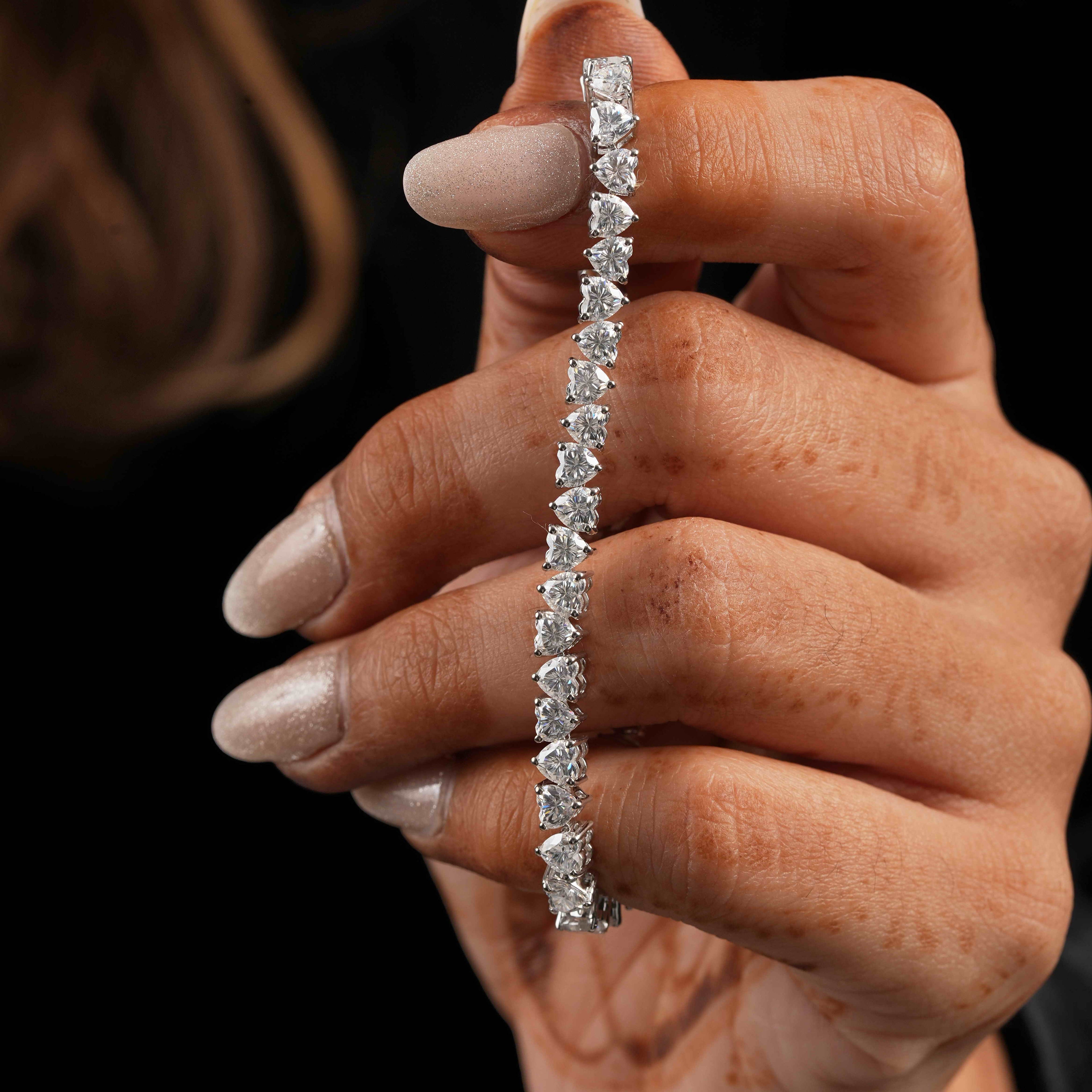 0.25 CT Heart Shaped Tennis Bracelet