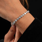 0.50 CT Round Shaped Bezel Setting Tennis Bracelet