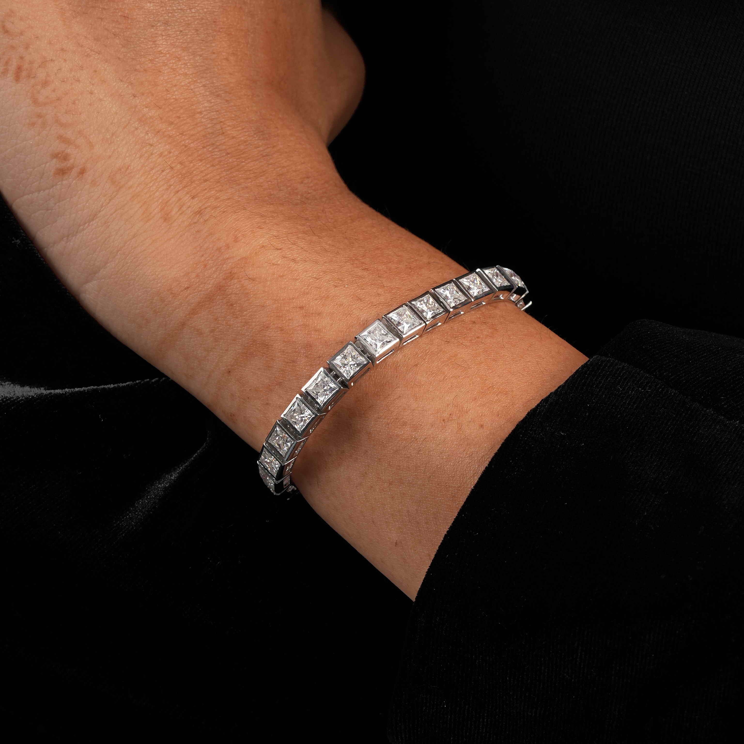 0.50 CT Princess Shaped Tennis Bracelet