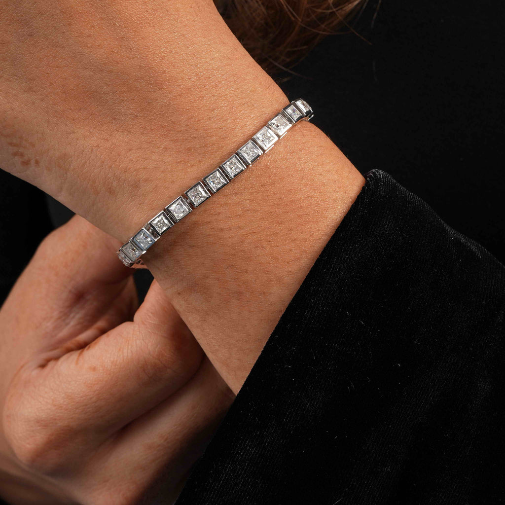 0.25 CT Princess Shaped Tennis Bracelet