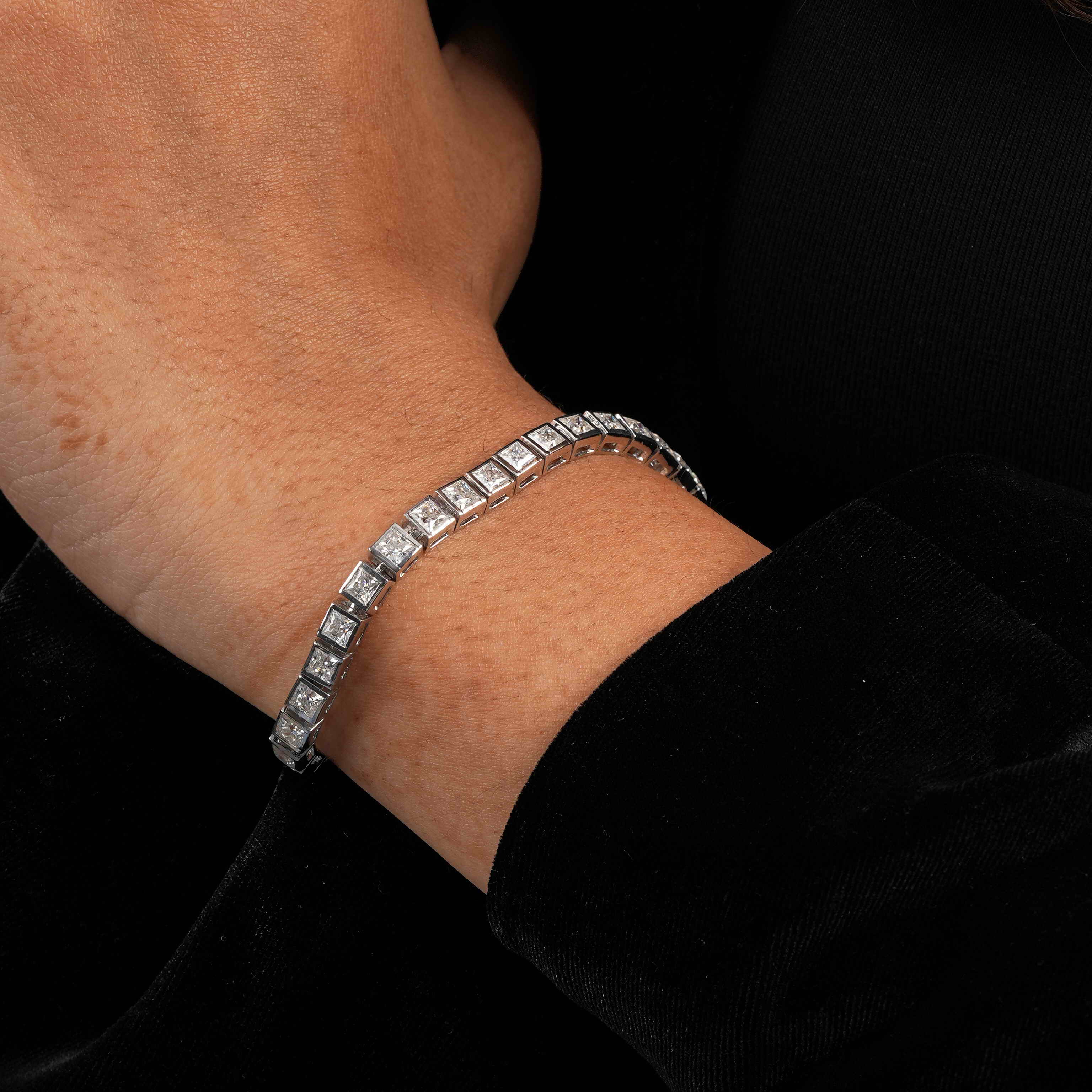 0.25 CT Princess Shaped Tennis Bracelet