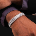 925 Sterling Silver Emerald With Round Moissanite Diamond