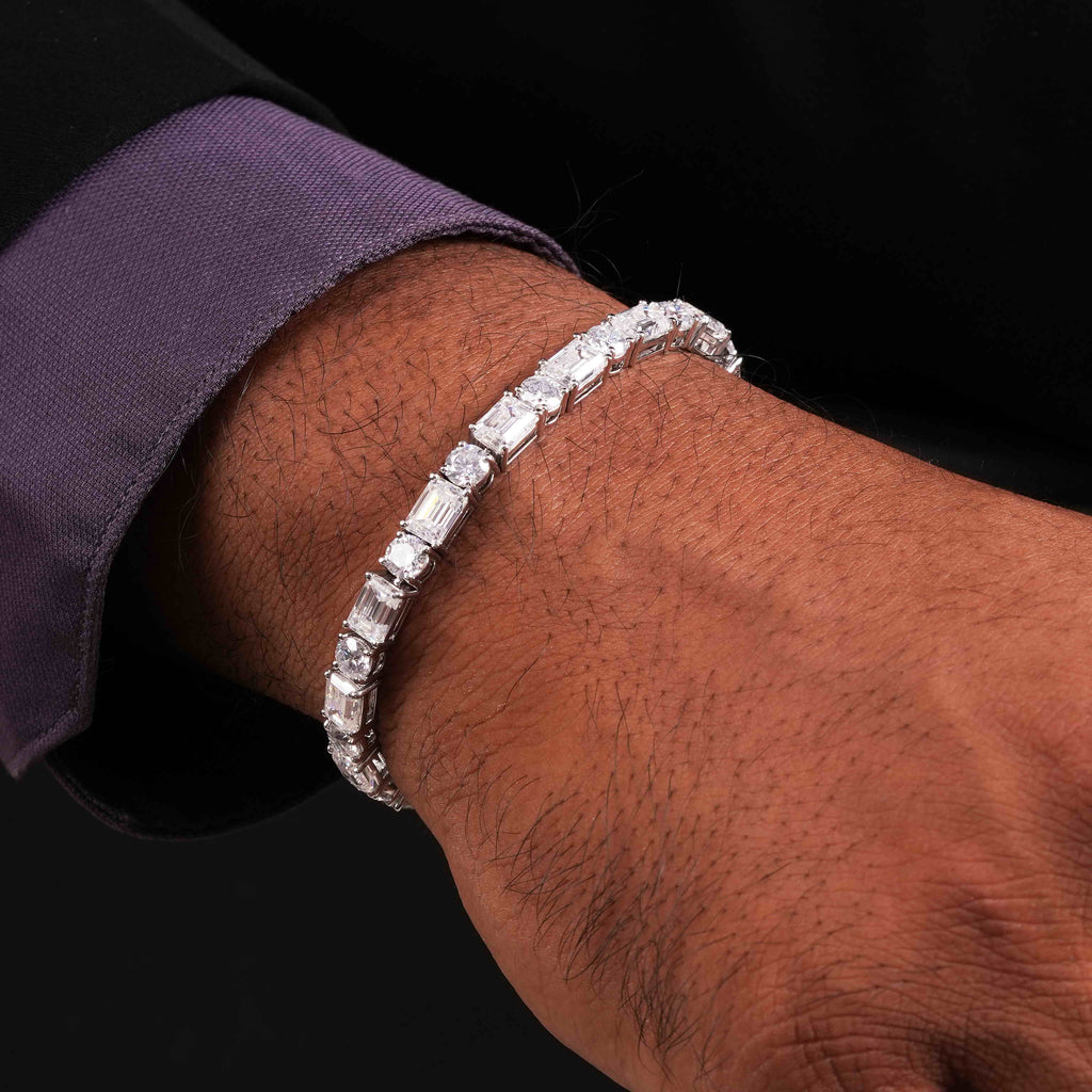 Round & Emerald Shaped Tennis Bracelet