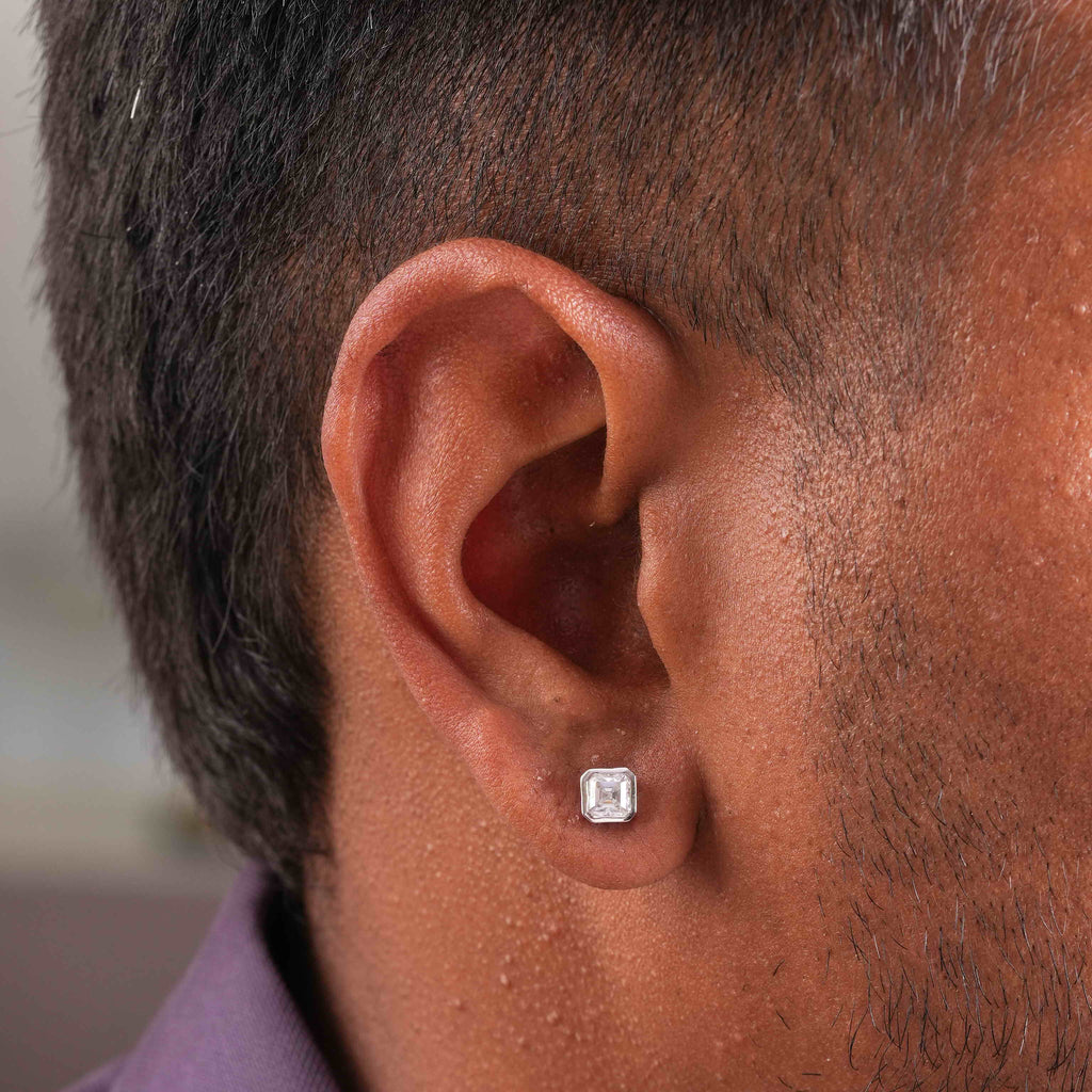 Ascher Shaped Bezel Setting Earring ( 1 PC)