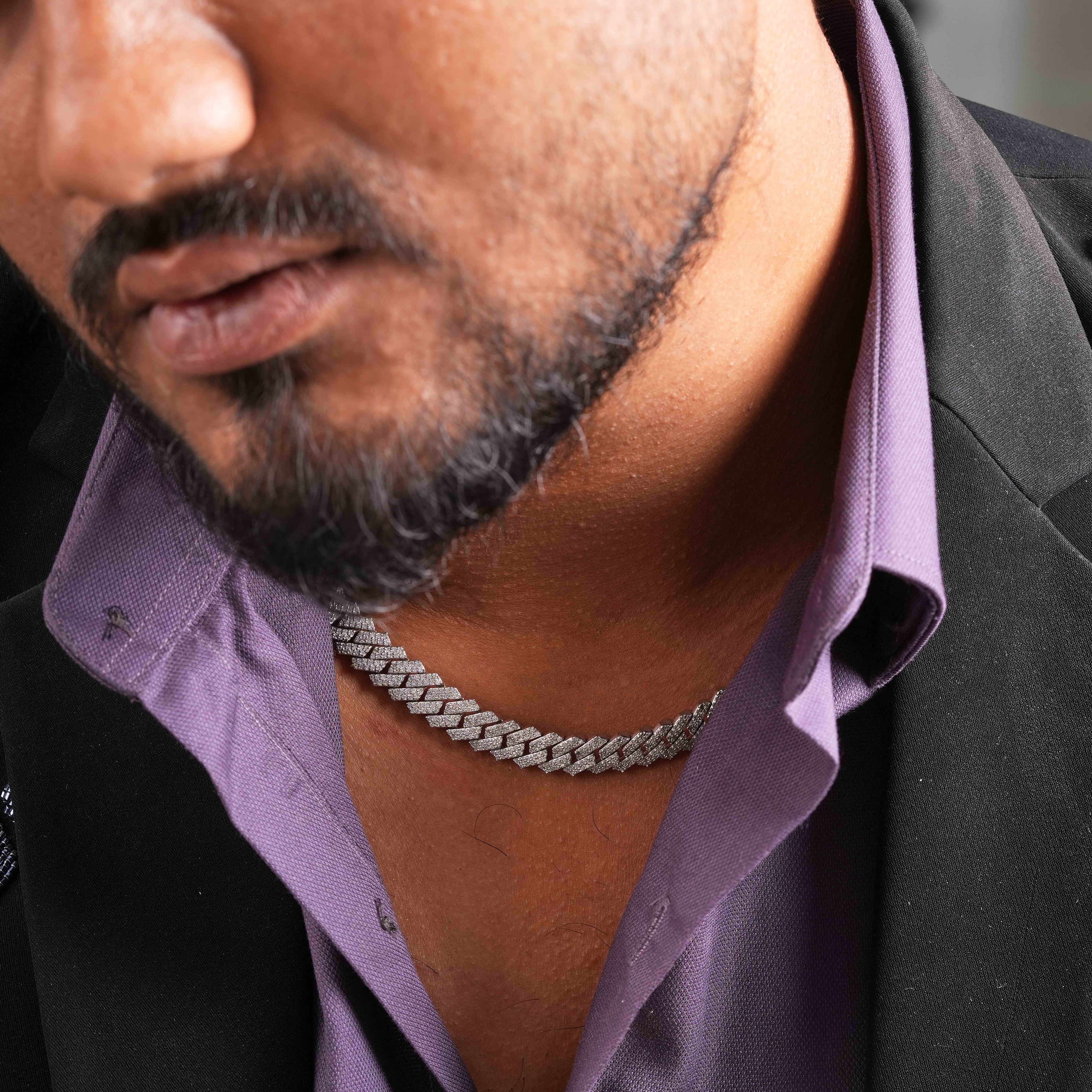 10 MM 925 Sterling Silver Moissanite Cuban Chain