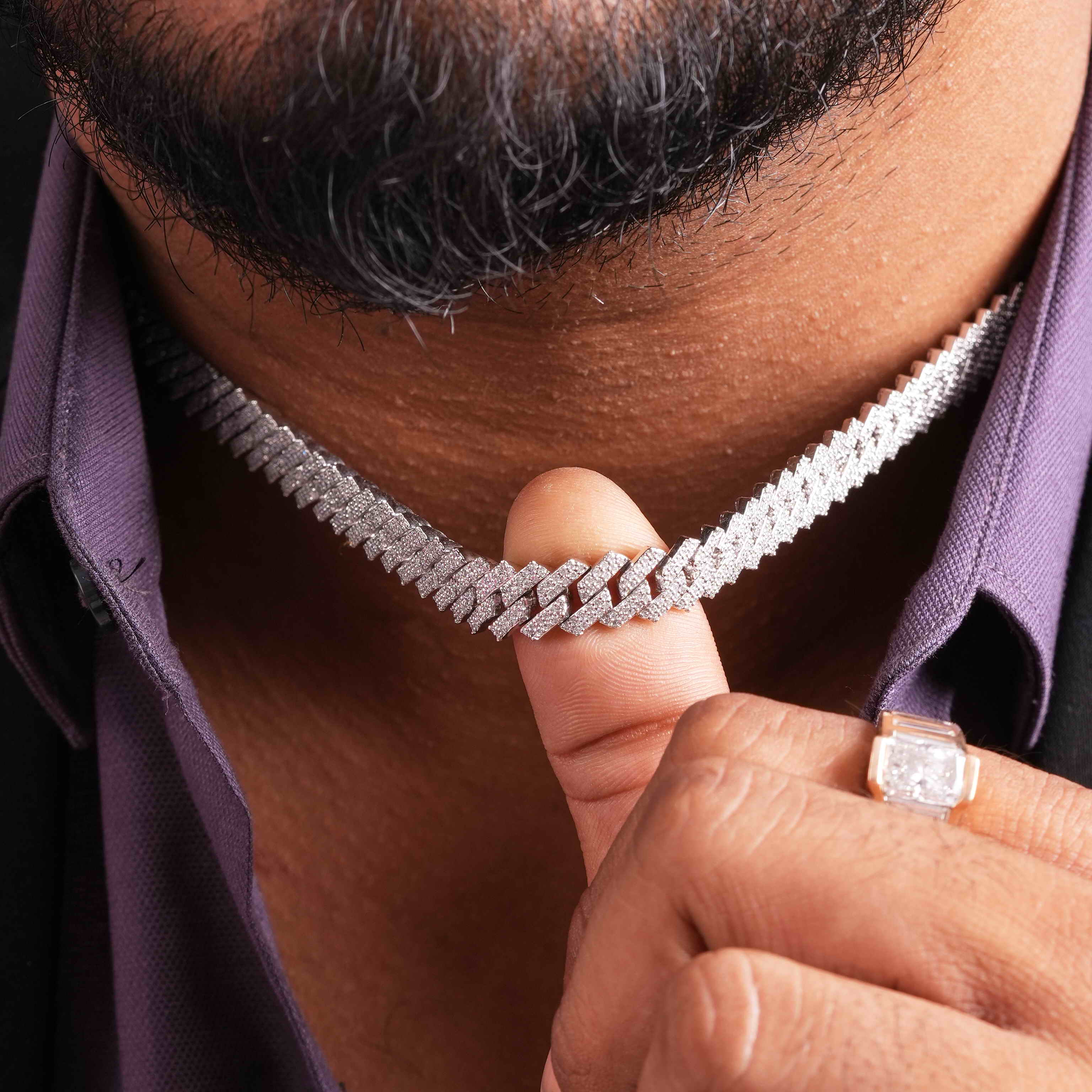 10 MM 925 Sterling Silver Moissanite Cuban Chain