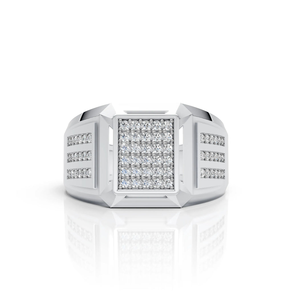 Diamond Grid Statement Ring