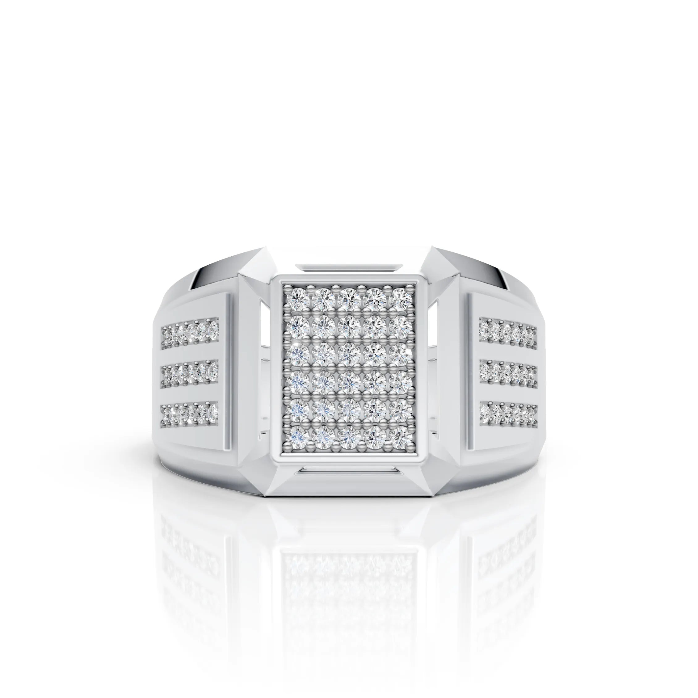 Diamond Grid Statement Ring