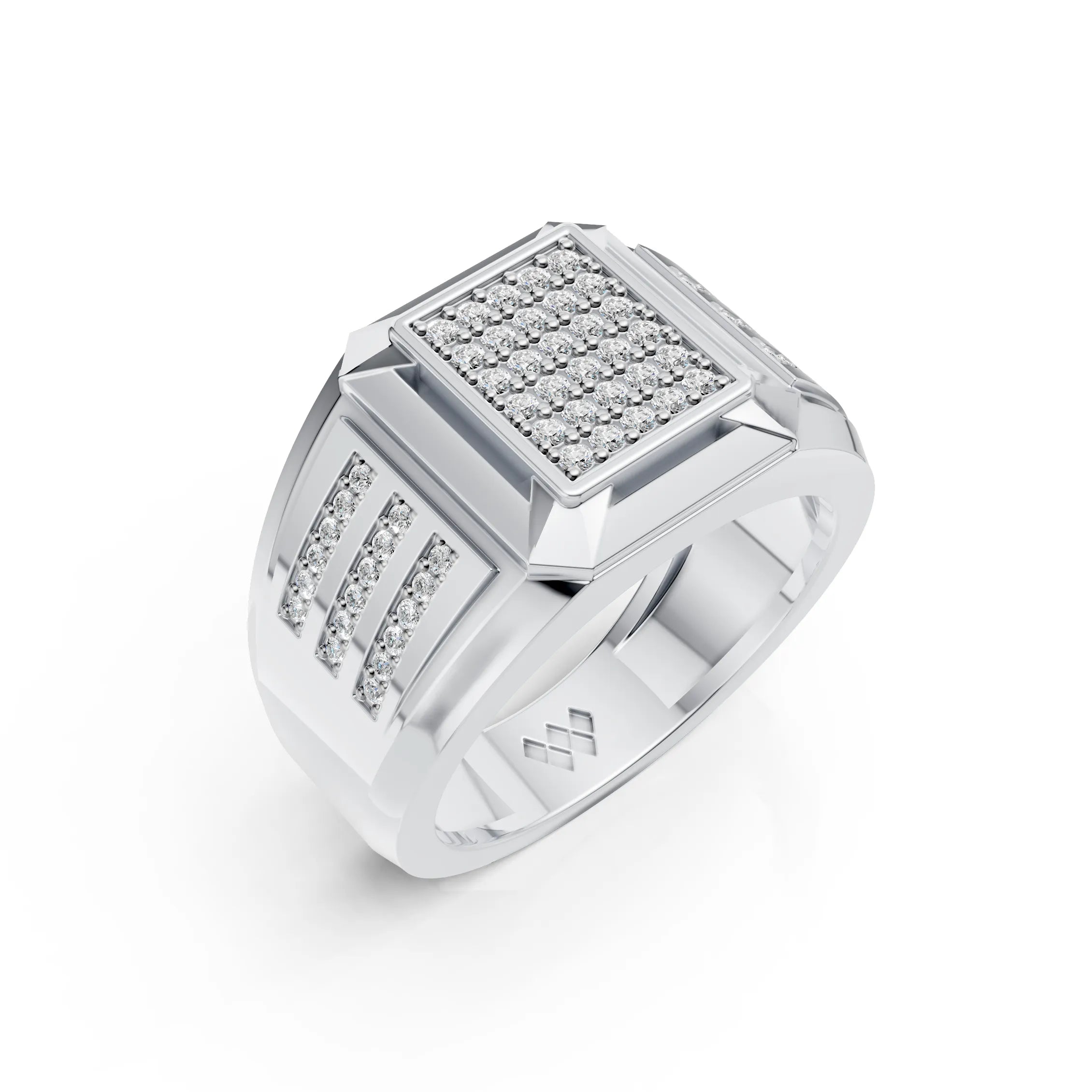 Diamond Grid Statement Ring
