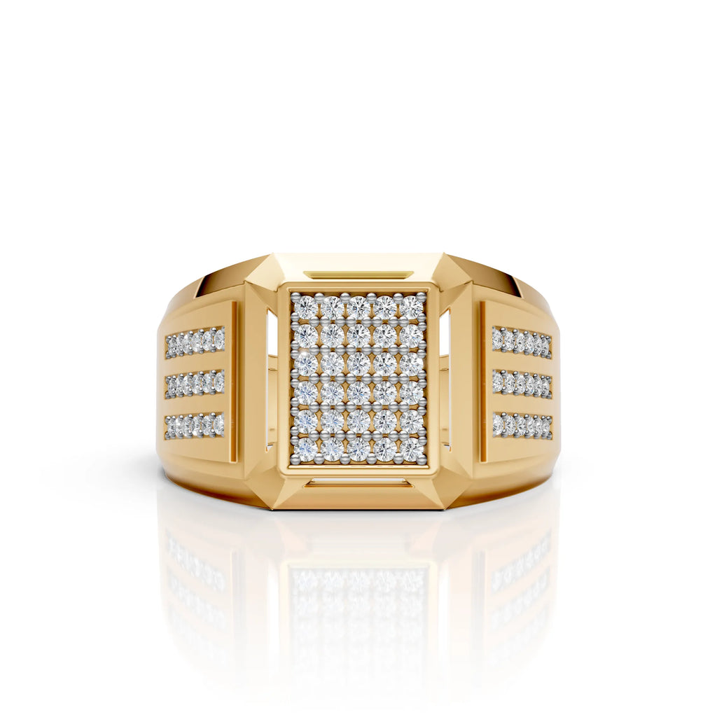 Diamond Grid Statement Ring
