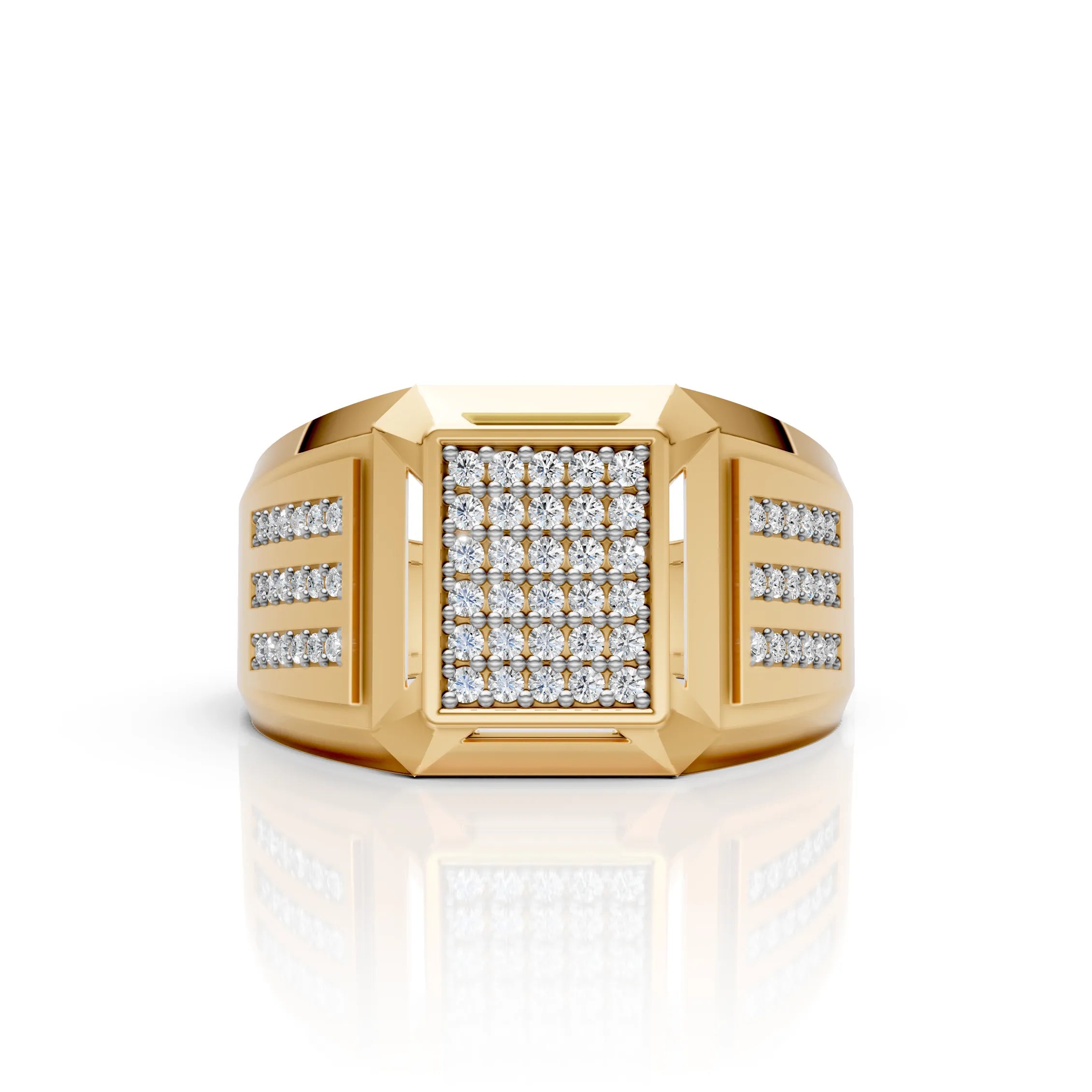 Diamond Grid Statement Ring